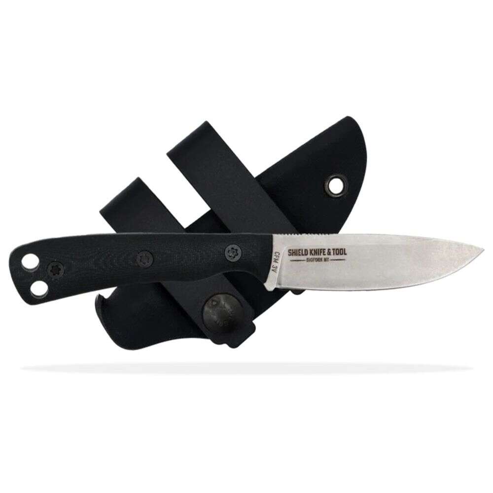 Knives Shield Arms 4.50" ASCENT MINI STONE WASH BLK/BLK G10